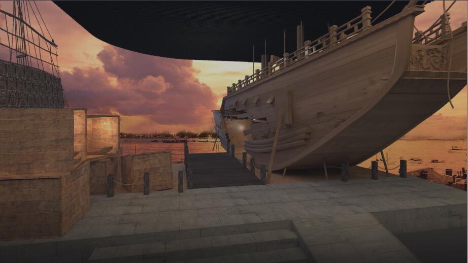 上?？h700年數字博物館設計效果圖-弧幕投影